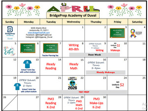 ✨April 2026 Activity Calendar ✨
